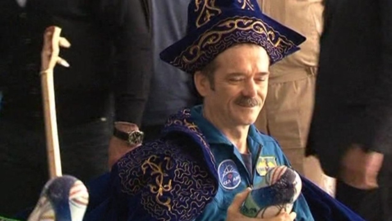 Space trio welcomed in Kazakhstan