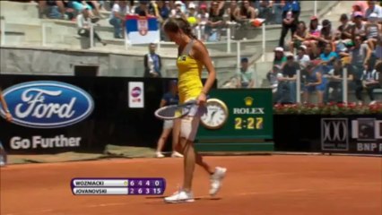 Roma - Wozniacki, eliminada a las primeras de cambio