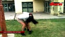 Salvaje pelea entre dos estudiantes