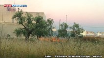 Allarme incendi ad Andria in via Ospedaletto, zona stazione area Pip