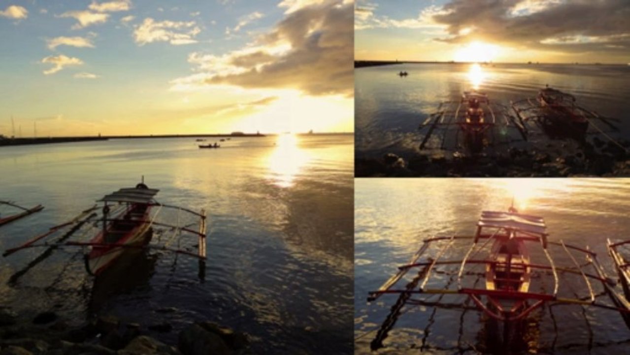 coucher de soleil sur la baie de Manille