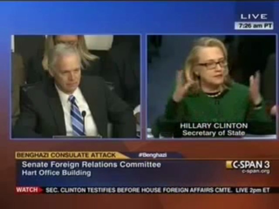 Hillary Clinton at Benghazi Hearing - 'What Difference, Does It Make'