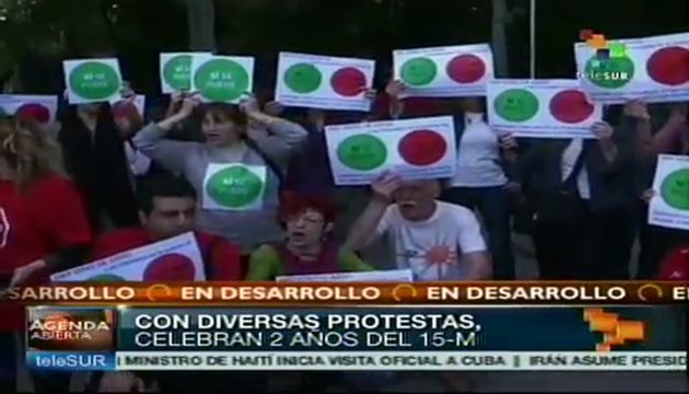 España: se cumplen 2 años del 15M, indignados celebran con protestas