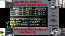 JSW Plastic Injection Molding Machine 500 Ton Used Plastic Machinery