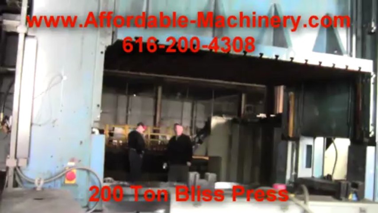 200 Ton Bliss Press Available for sale Metal Stamping press