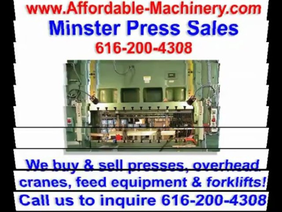 Minster Press For Sale – Used Minster Metal Stamping Press