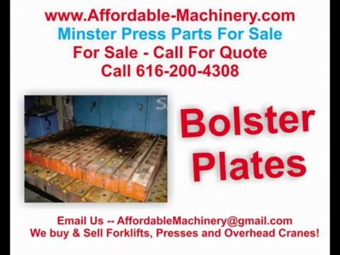 Minster Press Metal Stamping Punch Press Parts Available