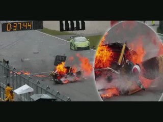 Big Crash Lamborghini Gallardo in GT Race