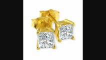 34ct Gh Si Princess Diamond Stud Earrings In 14k Yellow Gold Review