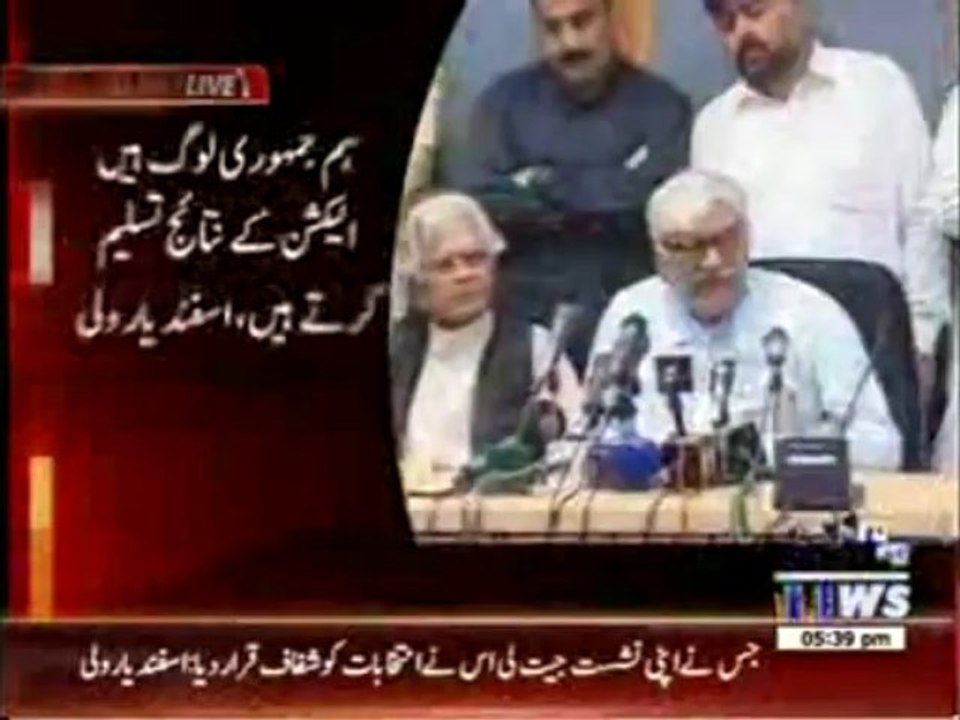 ANP Head Asfandyar Wali Khan's Press Conference 16 May 2013