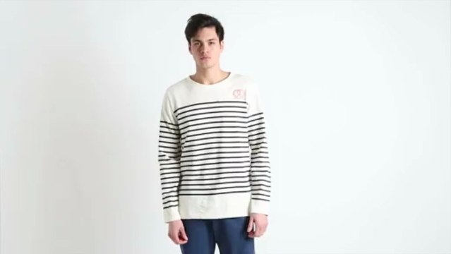 Kitsuné x Petit Bateau - Pull MARINIERE Blanc