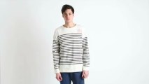 Kitsuné x Petit Bateau - Pull MARINIERE Blanc