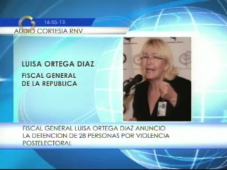 Fiscal general anuncia detención de 28 personas por violencia postelectoral