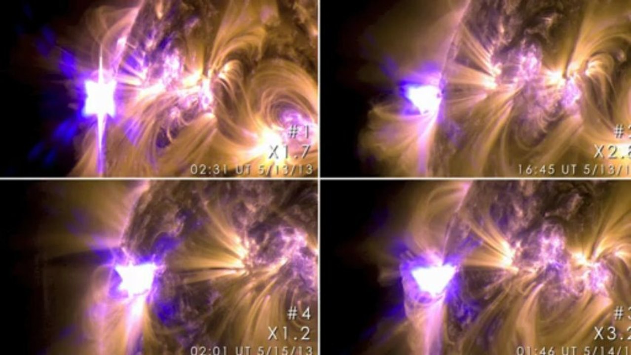 Four Mammoth X-Class Flares Seen by SDO - HD