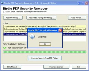 Birdie PDF Security Remover