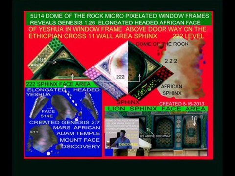AFRICAN LION SPHINX222 FACE DISCOVERY ABOVE THE DOME OF THE ROCK DOORWAY