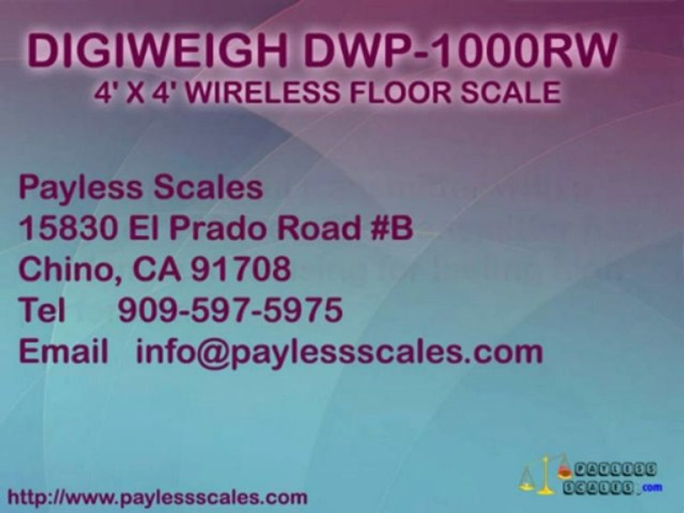 WIRELESS FLOOR SCALE  - DIGIWEIGH DWP-1000RW 4' X 4'
