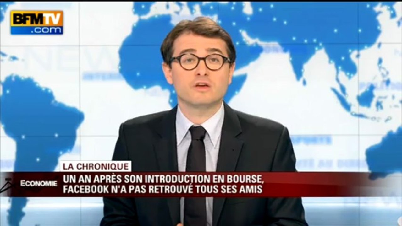 Chronique éco d'Emmanuel Duteil: Facebook en bourse depuis un an - 17/05