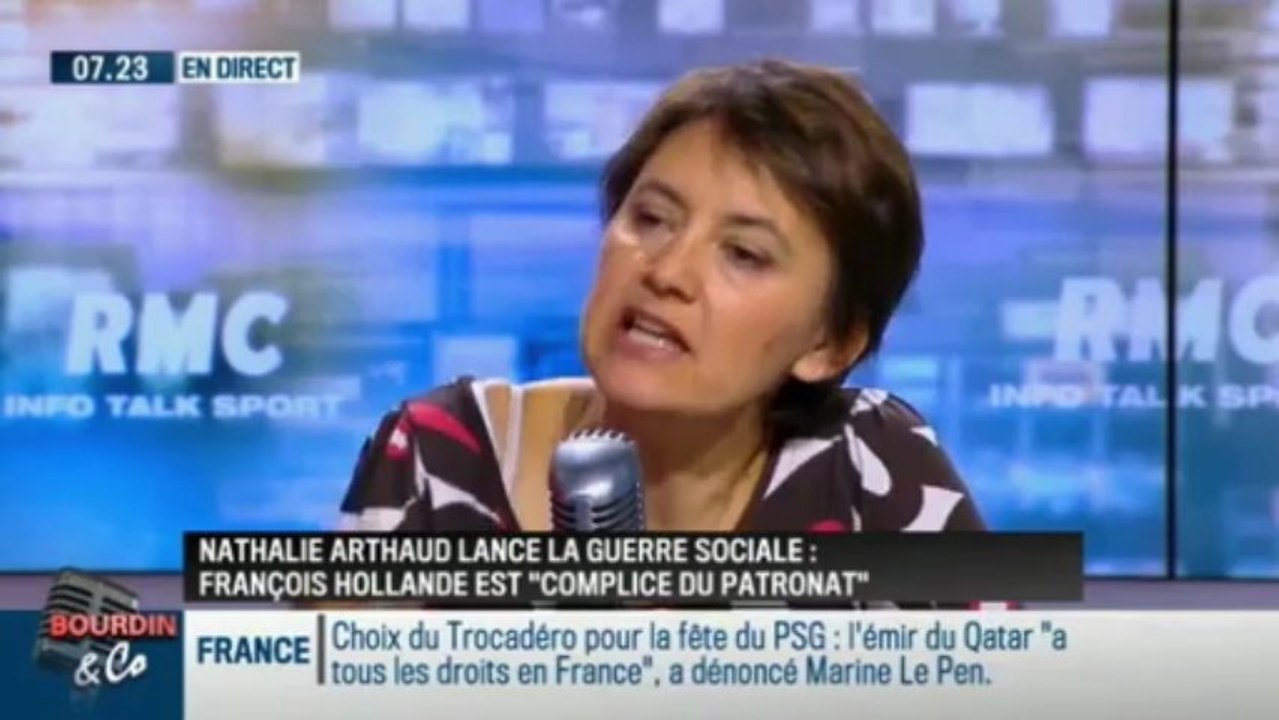 France - Politique - 051713 Nathalie Arthaud - RMC - Bourdin & co