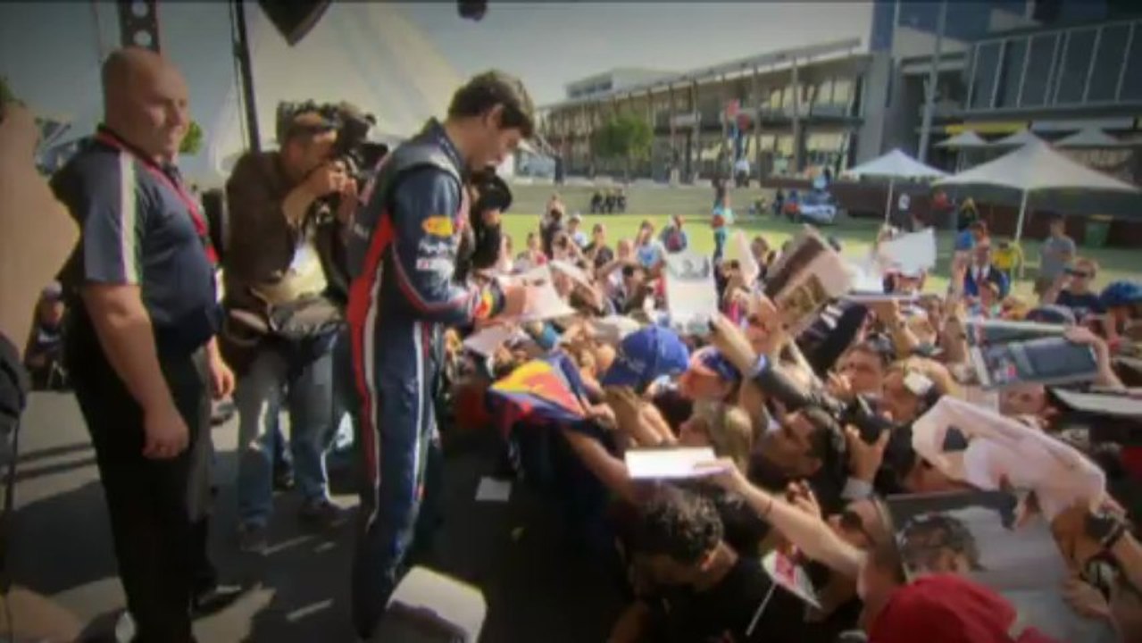 Mark Webber en démonstration à Melbourne