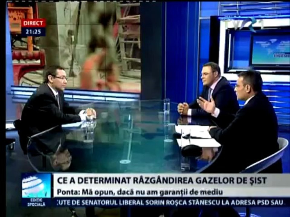 Ponta la TVR despre Chevron, gazele de sist, export de energie si Rosia Montana