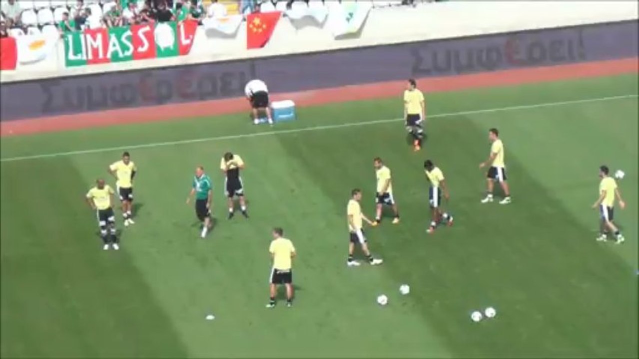 Ομόνοια-ΑΕΚ προθέρμανση ΑΕΚ