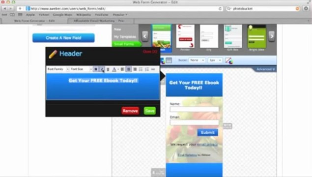 How To Create an Optin Form with Aweber - In Line - SEO Biz Group 1 of 2