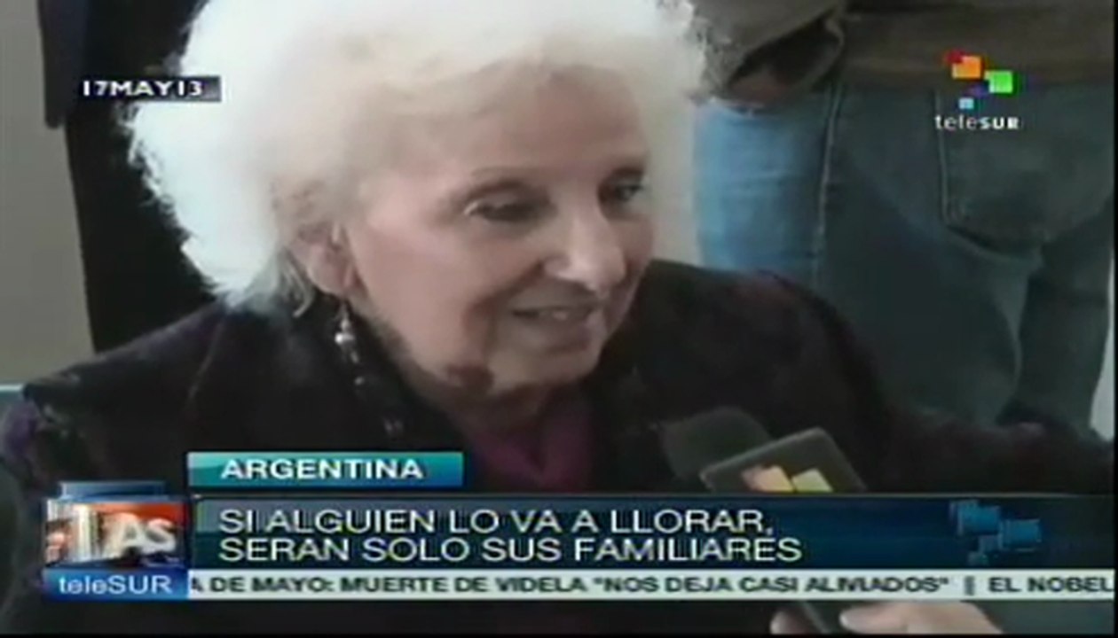 Lamenta de Carlotto que Videla muriera sin confesar sus crímenes