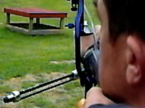 tir à l'arc, slow motion, départ flèche 1