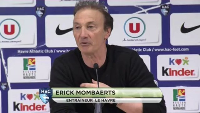 Conférence de presse Havre AC - Stade Lavallois : Erick MOMBAERTS (HAC) - Philippe HINSCHBERGER (LAVAL) - saison 2012/2013