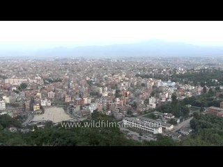 Birds flying high over the capital city of Nepal