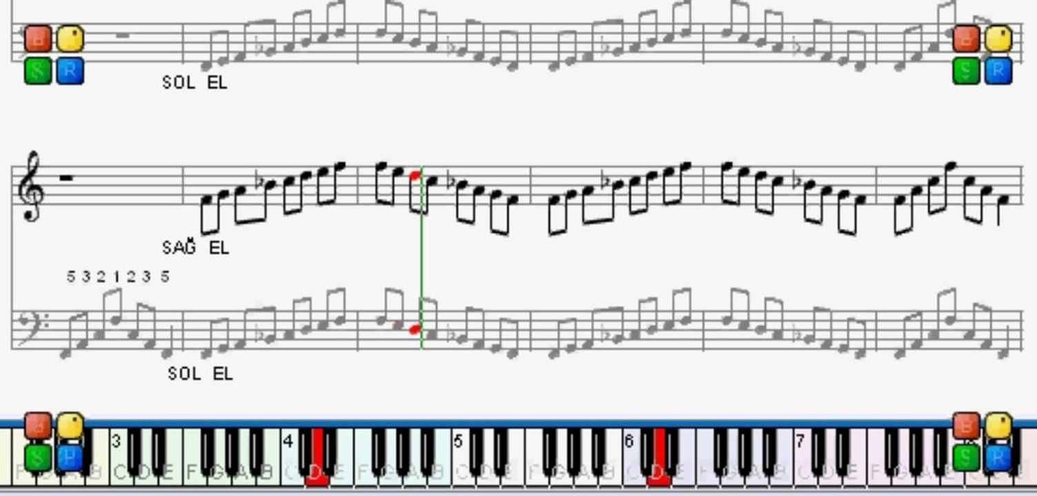 PİYANO  DERSİ  -  Fa  Majör  Gamı - ( 0543 232 91 22 : Taci Hoca )