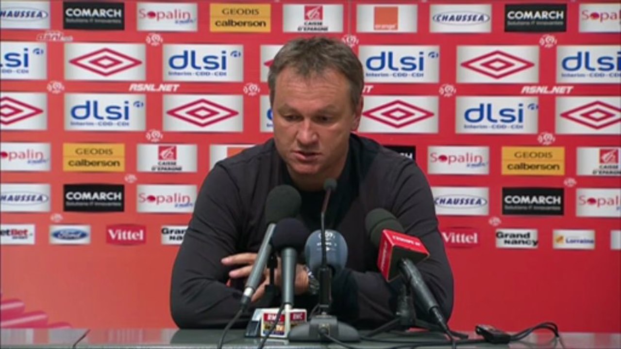 Conférence de presse AS Nancy-Lorraine - SC Bastia : Patrick GABRIEL (ASNL) - Frédéric HANTZ (SCB) - saison 2012/2013