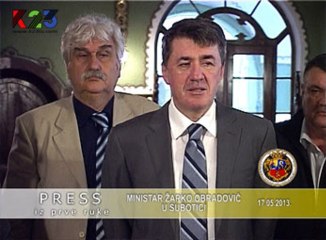 K23TV - Press iz prve ruke - Ministar Žarko Obradović u Subotici - 17. maj 2013.