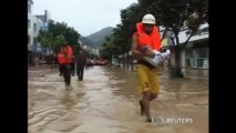 Hundreds trapped by floods