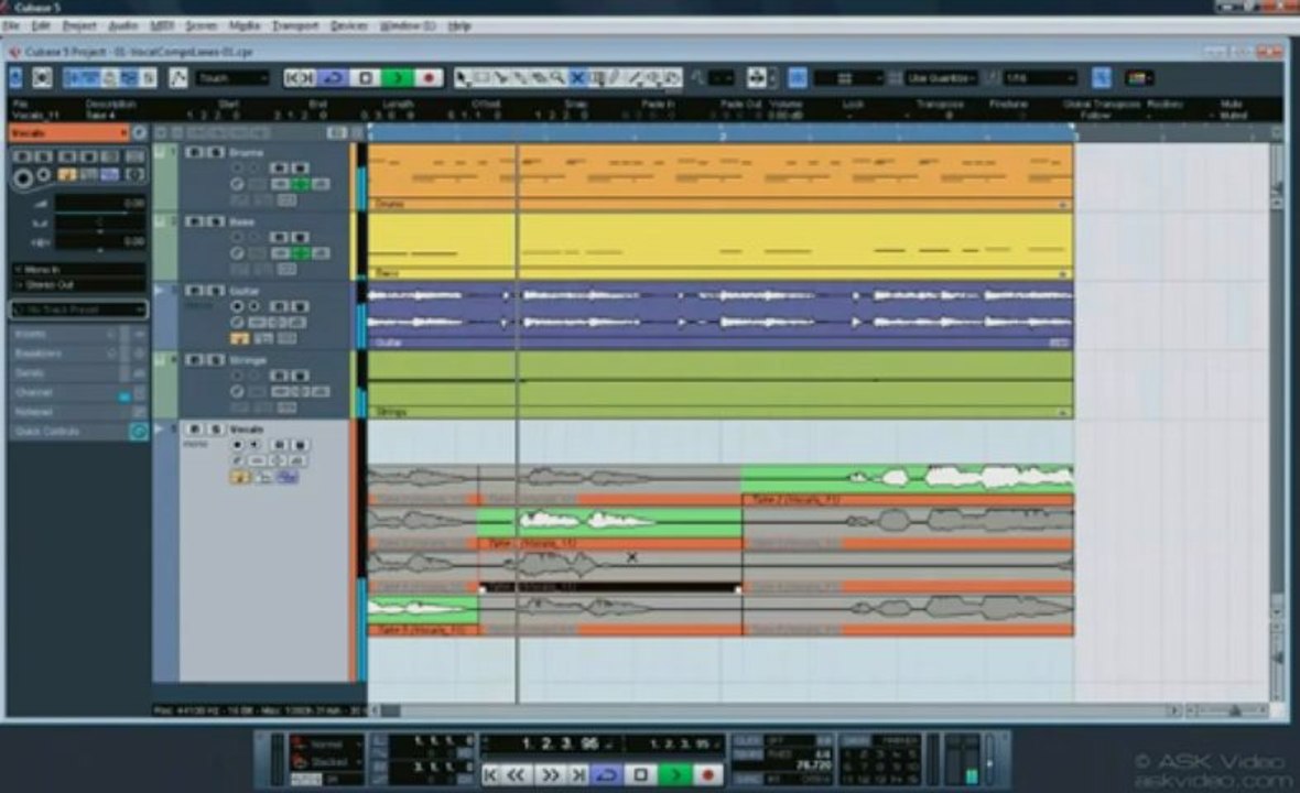 CURSO EN DVD | CUBASE 5 TUTORIAL DVD LEVEL 3 | CLASE 01 - EDICION DE VOCES EN CARRILES