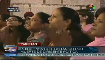 PTI culpa a gobierno británico por muerte de dirigente política