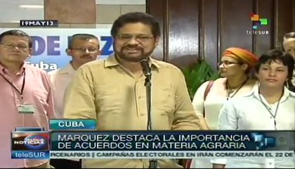 Iván Márquez destaca importancia de acuerdos en materia agraria