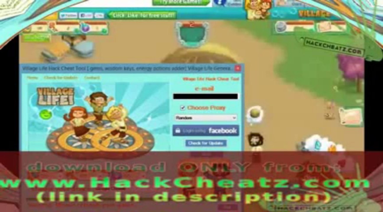 Village Life Hack Cheat Tool unlimited [ gems, wisdom keys, energy potions adder] 2013