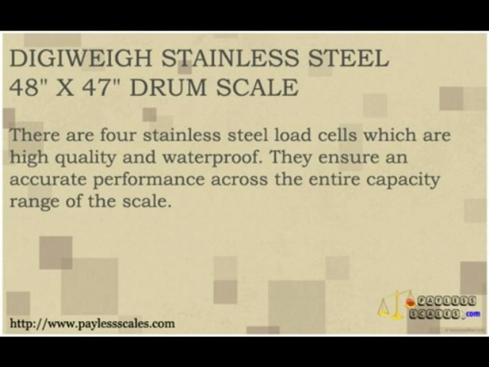 DRUM SCALE - DIGIWEIGH STAINLESS STEEL 48" X 47"