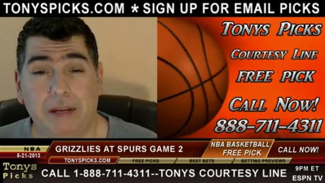 NBA Playoff Pick Game 2 San Antonio Spurs vs. Memphis Grizzlies Odds Prediction Preview 5-21-2013