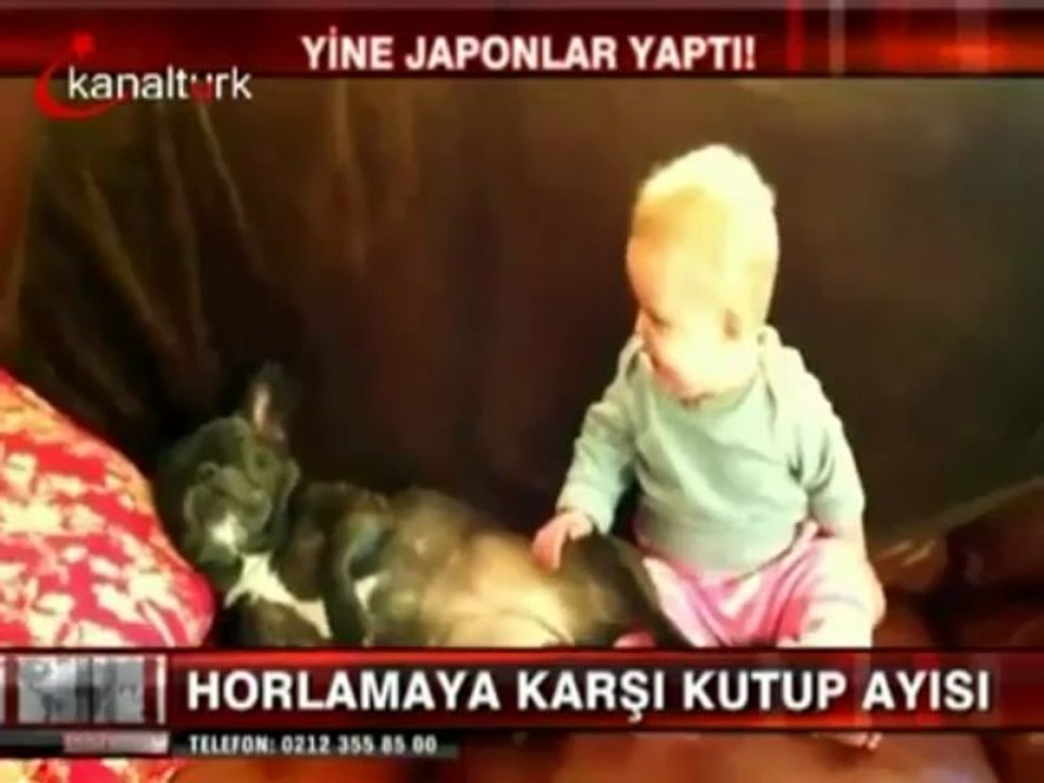 Horlayan kocayı dürten robot ayı
