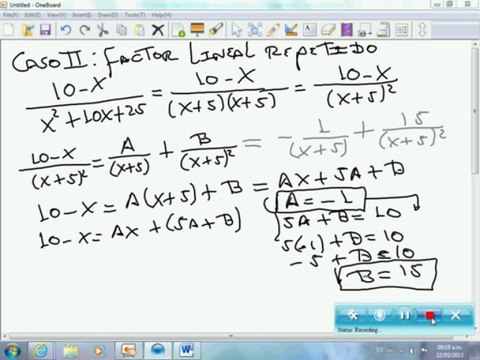 Fracciones parciales caso II