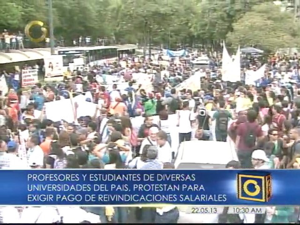 Gremio universitario marcha en Caracas para exigir reivindicaciones