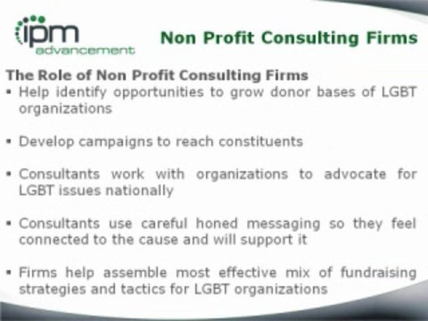 Non Profit Consulting Firms Recommend LGBT Organizations Appeal to Donors Nationally