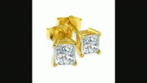 1ct Princess Diamond Stud Earrings In 14k Yellow Gold Review