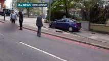 Woolwich attack: Man with blood on hands holds knife at Woolwich attack scene (ITV News)