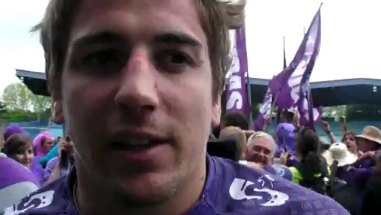 Rugby - Gregory Maiquez réagit après la montée de l'USB en pro D2 (à Lille)