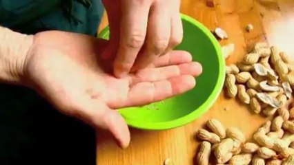 Croustillants d'épinard aux cacahuètes grillées,sauce soja sésame