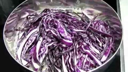 Pressés de foie gras au chou rouge confit